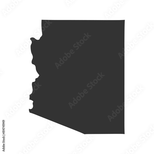Arizona Icon Silhouette Illustration. State Map Vector Graphic Pictogram Symbol Clip Art. Doodle Sketch Black Sign.