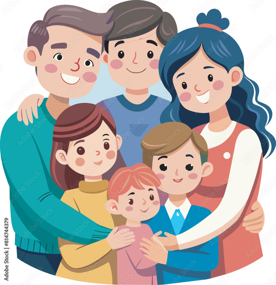 caring family flat vector illustration artwork caring family flat vector illustration artwork