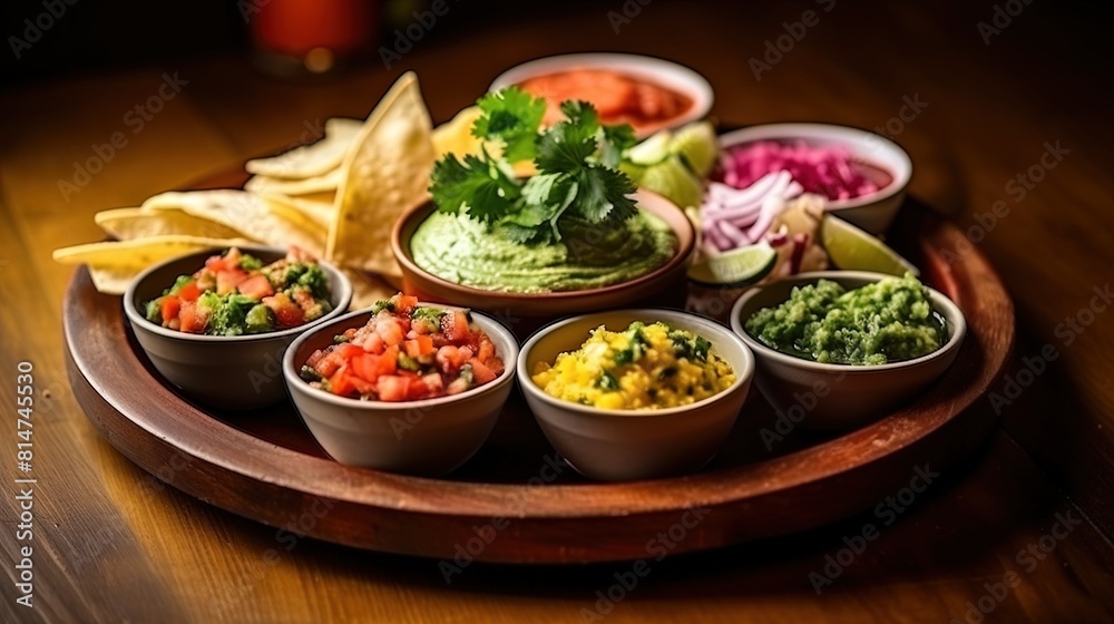 A plate of Mexican cuisine with chips, salsa, and tortilla chips in a vibrant display. A colorful platter of Mexican food with chips, salsa, and tortilla chips. A plate of Mexican cuisine with chips, salsa, and tortilla chips in a vibrant display. A colorful platter of Mexican food with chips, salsa, and tortilla chips.