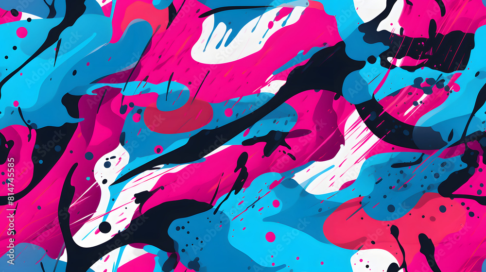 pink and blue graffiti pattern geometric shapes design poster background