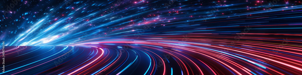 A colorful, abstract image of a road with a bright blue line A colorful, abstract image of a road with a bright blue line