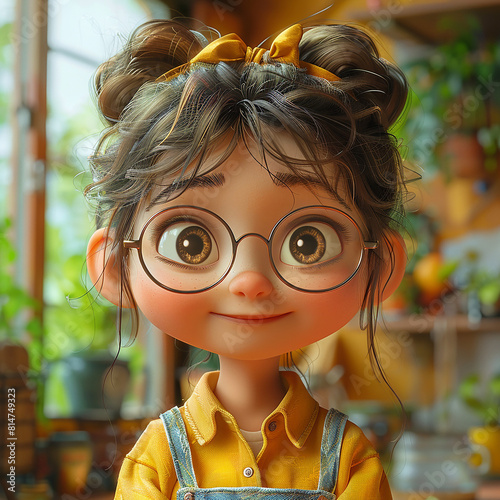 3d rendered of cute baby girl photo made with generative AI