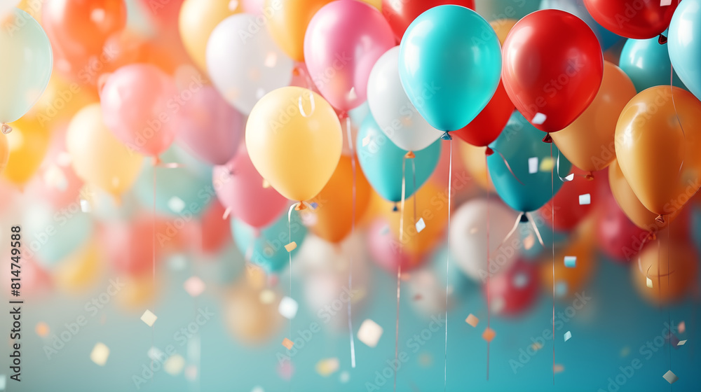 A lot of colored balloons, concept of birthday party A lot of colored balloons, concept of birthday party