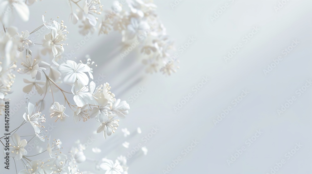Banner with White Flowers on a Light Delicate Background
Banner with White Flowers on a Light Delicate Background