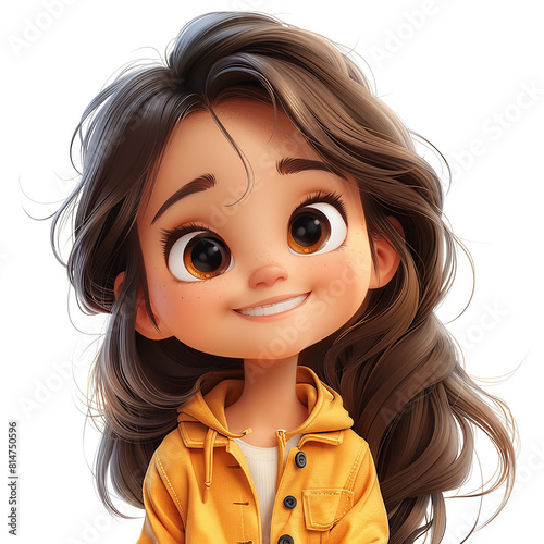3d rendered of cute baby girl photo made with generative AI