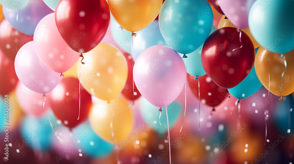 A lot of colored balloons, concept of birthday party A lot of colored balloons, concept of birthday party