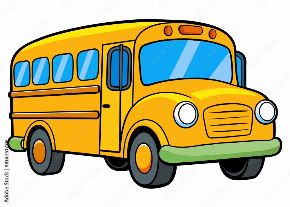 Vibrant School Bus Illustration for Educational Designs