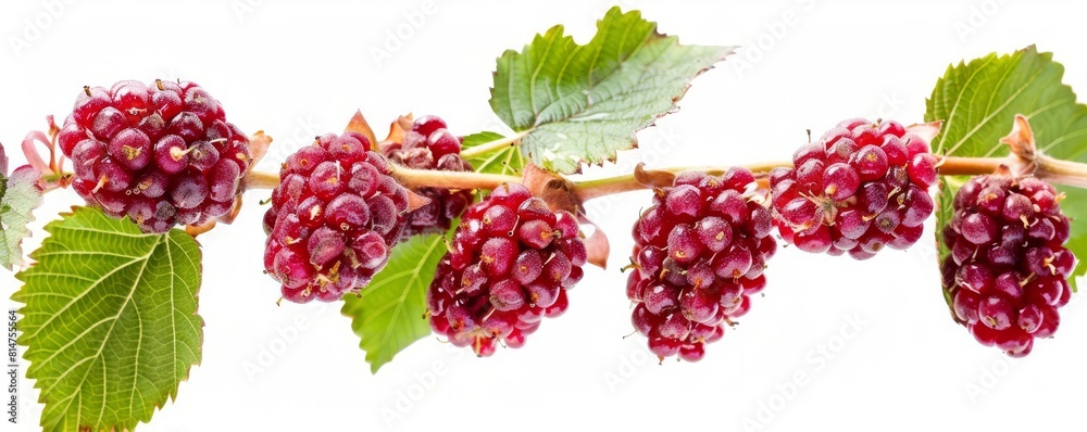 A photo of Mulberry, isolate on white background. A photo of Mulberry, isolate on white background.