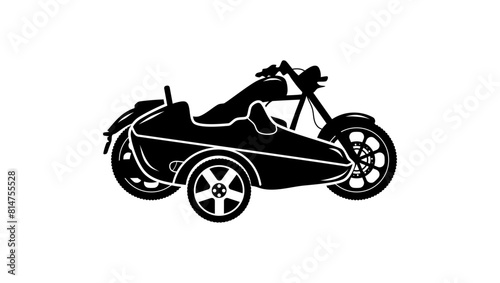 Sidecar emblem  black isolated silhouette
