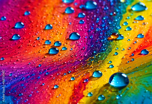 Bright abstract colorful background with drops and bubbles