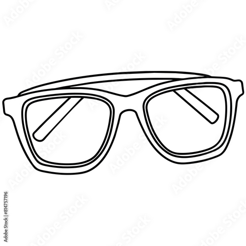 Sunglasses outline coloring book page line art illustration digital drawing