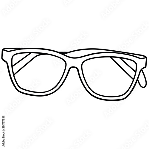 Sunglasses outline coloring book page line art illustration digital drawing