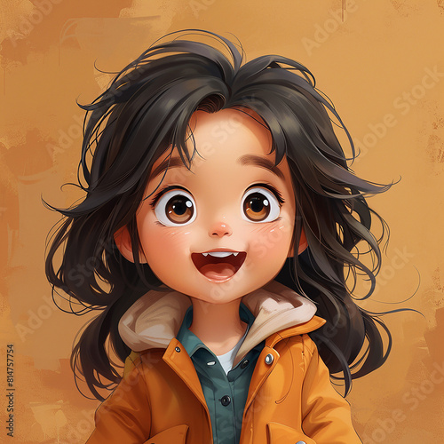3d rendered of cute baby girl photo made with generative AI