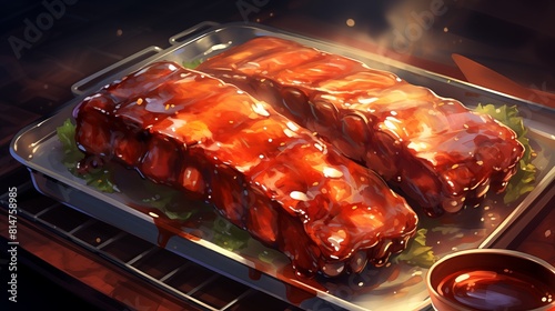 BBQ ribs with smoky barbecue sauce