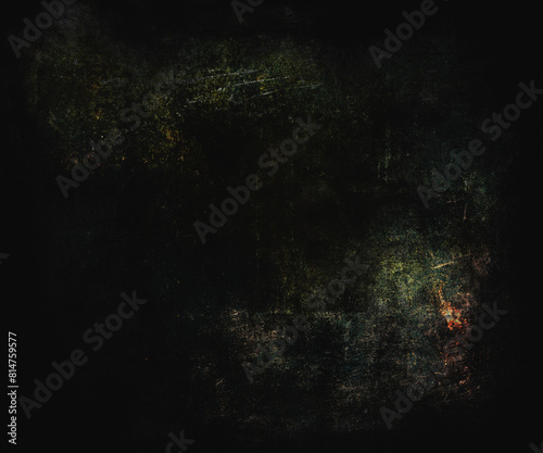 Dark grunge scratched horror background, old damaged wall, distressed texture photo