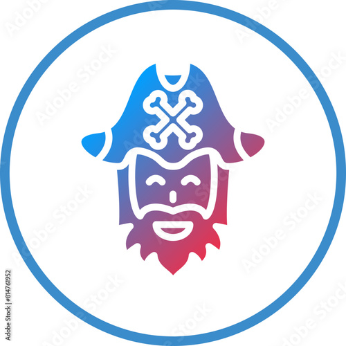 Vector Design Pirate Beard Icon Style