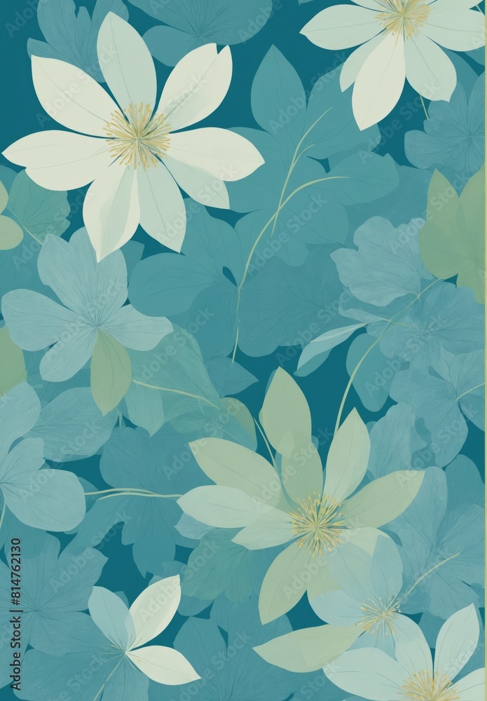 Teal Floral Pattern Teal Floral Pattern