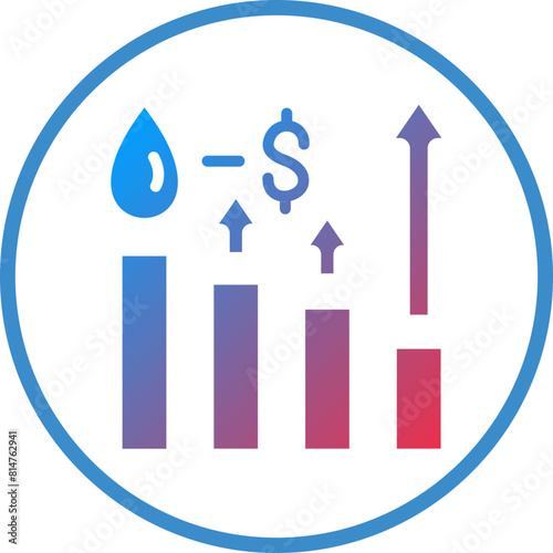 Vector Design Oil Price Increase Icon Style