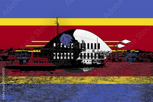 Swaziland flag with Istanbul city, Bahrain flag, Turkish culture and language, vacation in 