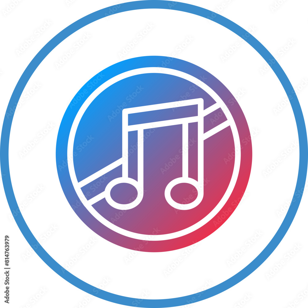 Vector Design No Music Icon Style Vector Design No Music Icon Style