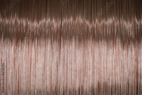 Close up of Copper wire rod Rolled pure copper wire Prepare to be made into electrical wire high quality
