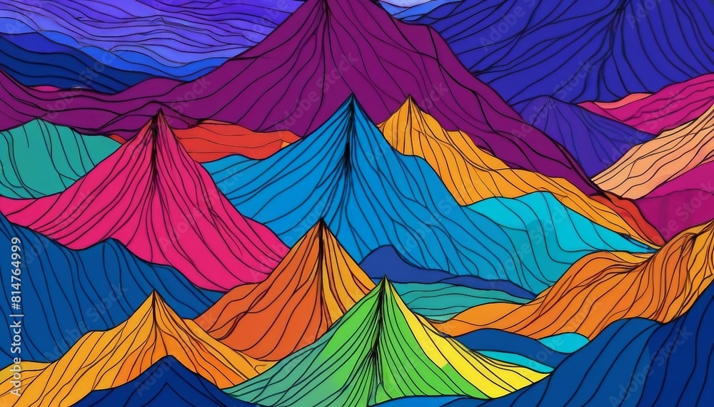Fototapeta premium Abstract geometric topography background with mountain ranges and valleys.