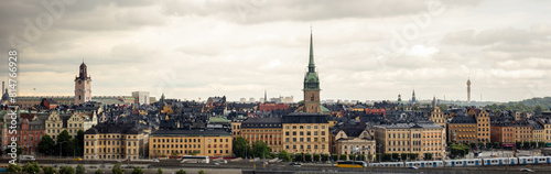 panoramic image of gray stockholm sweden