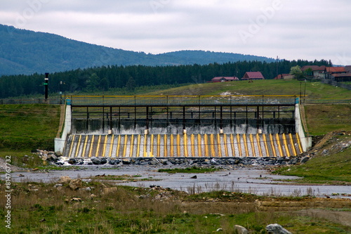 dam on the White River in the Southern Urals in the village of Tirlyansky photo