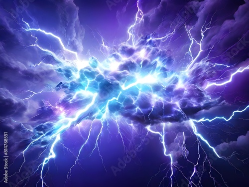 Red and Purple color electricity lightning