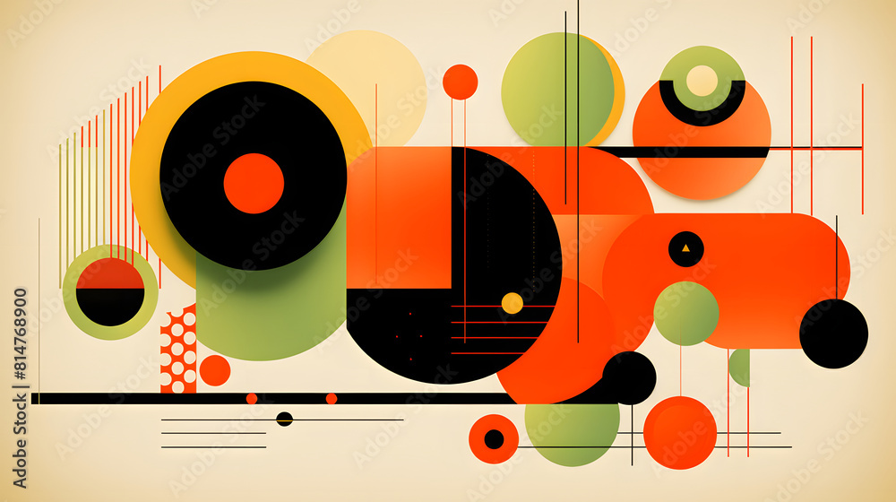 Obraz premium illustration with orange green and black shapes design poster background
