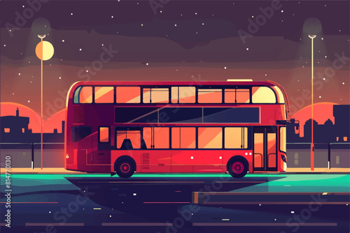 Bus illustration. Bus for transporting people. Urban and intercity mode of transport.