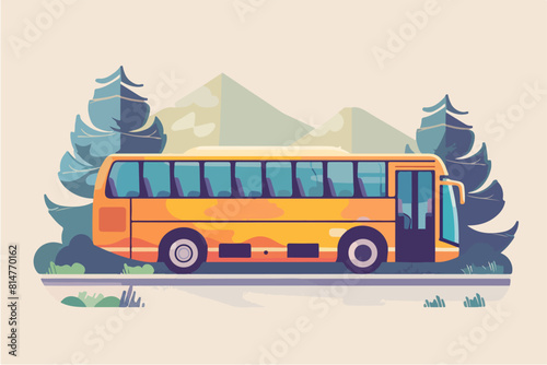 Bus illustration. Bus for transporting people. Urban and intercity mode of transport.