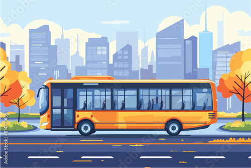 Bus illustration. Bus for transporting people. Urban and intercity mode of transport.