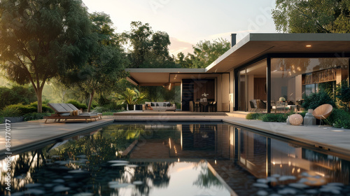 Wallpaper Mural Sleek modern house with open spaces and seamless indoor-outdoor flow. Torontodigital.ca