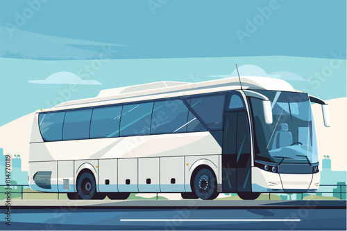 Bus illustration. Bus for transporting people. Urban and intercity mode of transport.