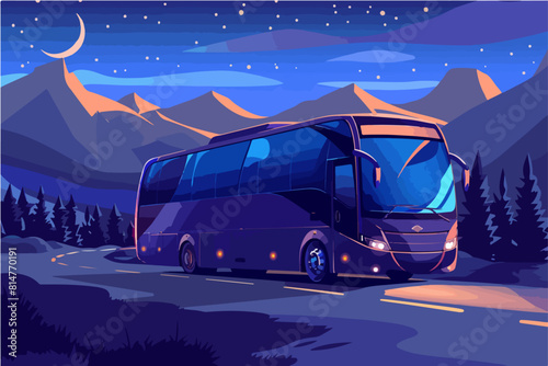 Bus illustration. Bus for transporting people. Urban and intercity mode of transport.