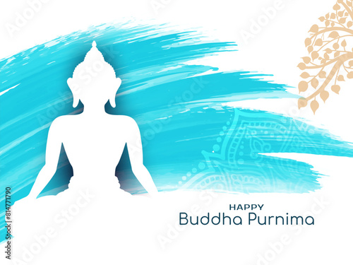 Happy Buddha Purnima traditional Indian festival card