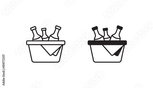 Ice Bucket icon design with white background stock illustration photo