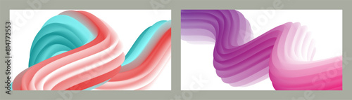 Abstract volumetric background. Cords. set of two illustrations. Toothpaste in a tube. Minimalism. Creative modern background. Cover design, wallpaper, background. eps vector.