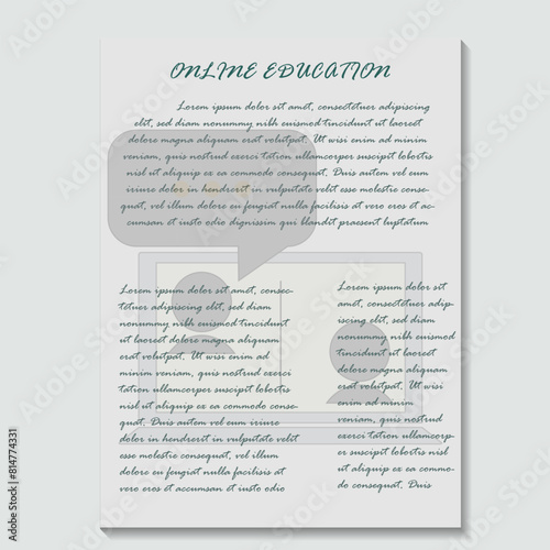 Vector illustration of online education. Distance education, advanced courses, e-learning