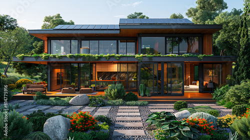 ARDA: Modern Architectural Background, Solar Panels, Eco-Friendly Home