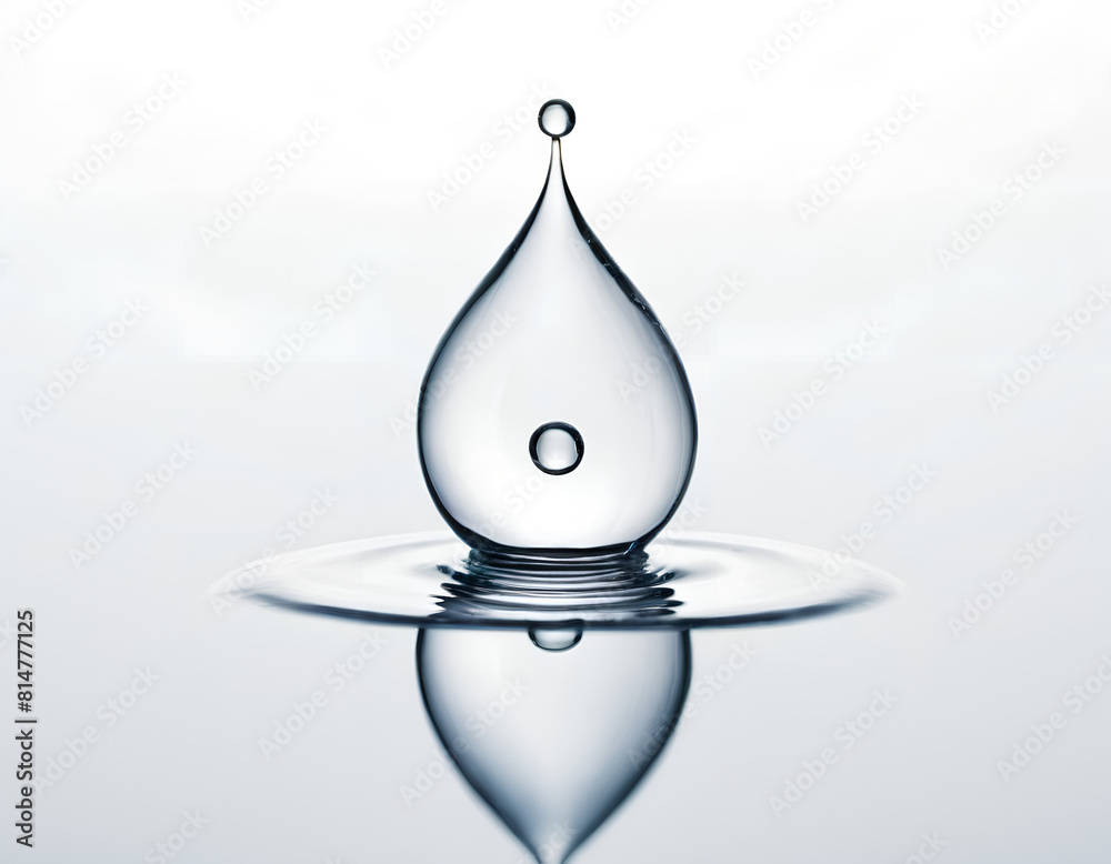 Isolated one or two water drops, Falling water droplets to clean clear blue water on a white background up close on the white background Isolated one or two water drops, Falling water droplets to clean clear blue water on a white background up close on the white background