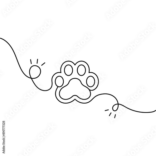 Cat Paw Single Line