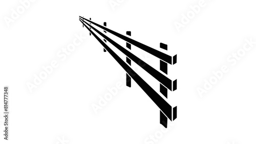 fence related to agriculture , black isolated silhouette