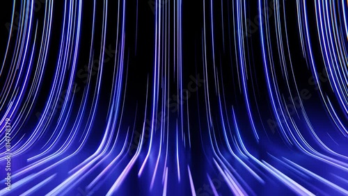 上昇するネオンの床と壁。近未来をイメージ。