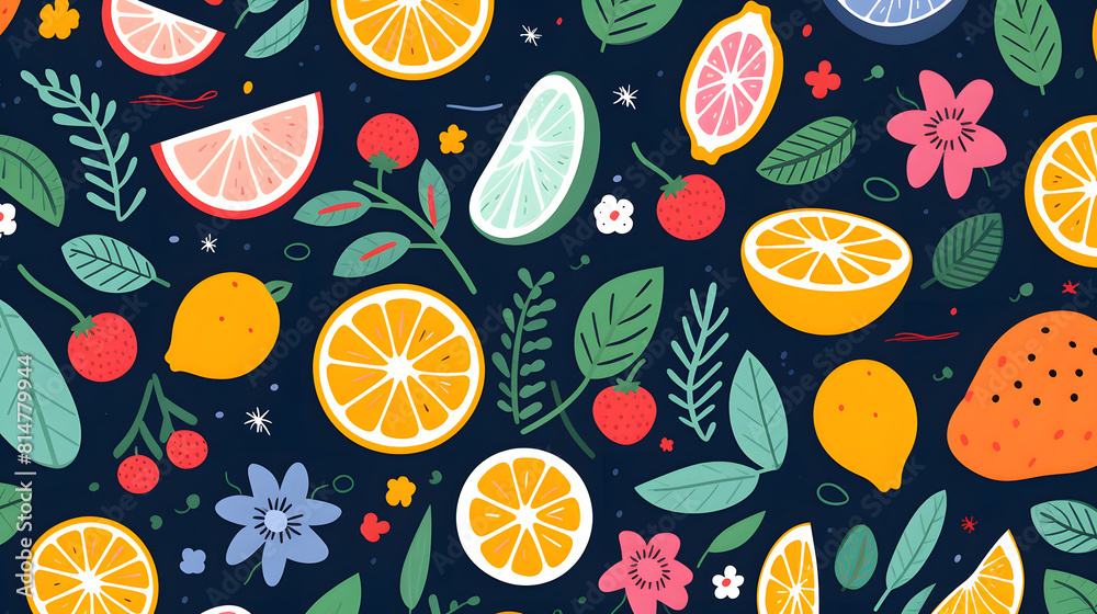 Digital fruit minimalist illustrator in a naive childish style abstract graphic poster background Digital fruit minimalist illustrator in a naive childish style abstract graphic poster background