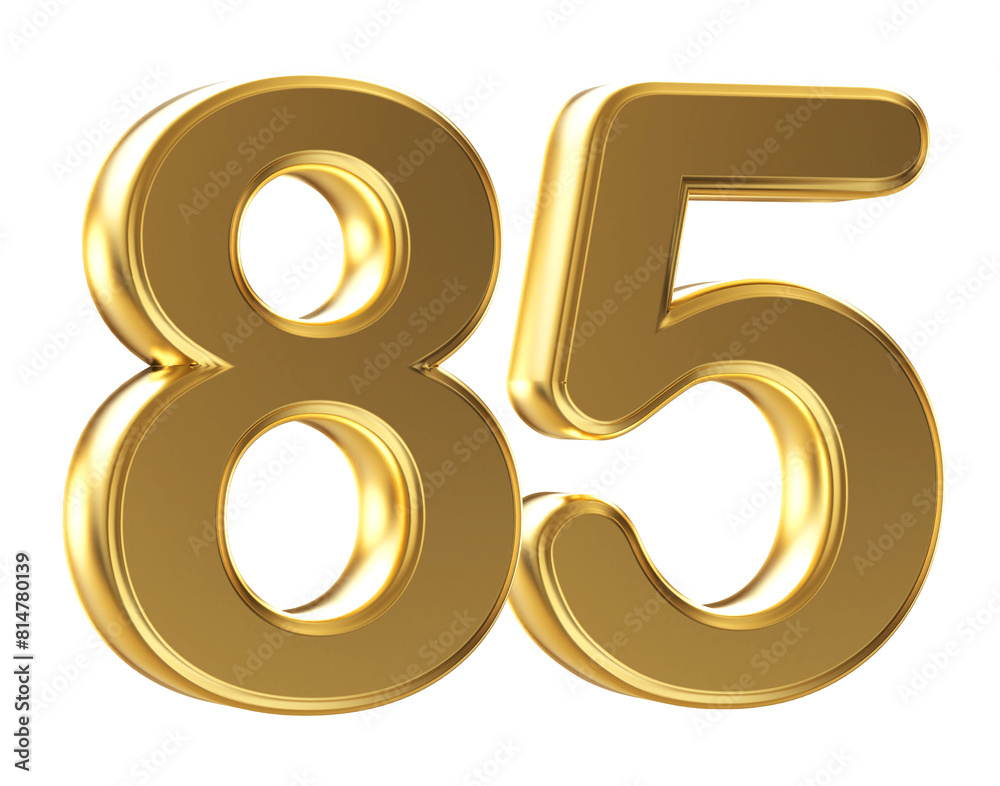 3d gold number 85 3d gold number 85