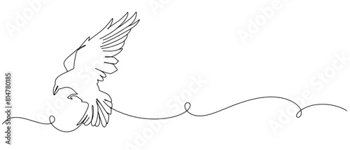 Crow line art illustration vector with transparent background 