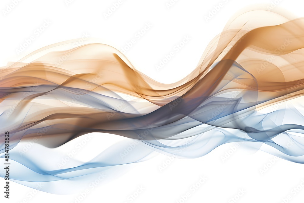 Abstract wave of color in dark brown, blue and beige colors on white background, vector illustration, smoke waves Abstract wave of color in dark brown, blue and beige colors on white background, vector illustration, smoke waves