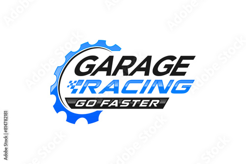 Garage racing cog gear element automotive industry logo design